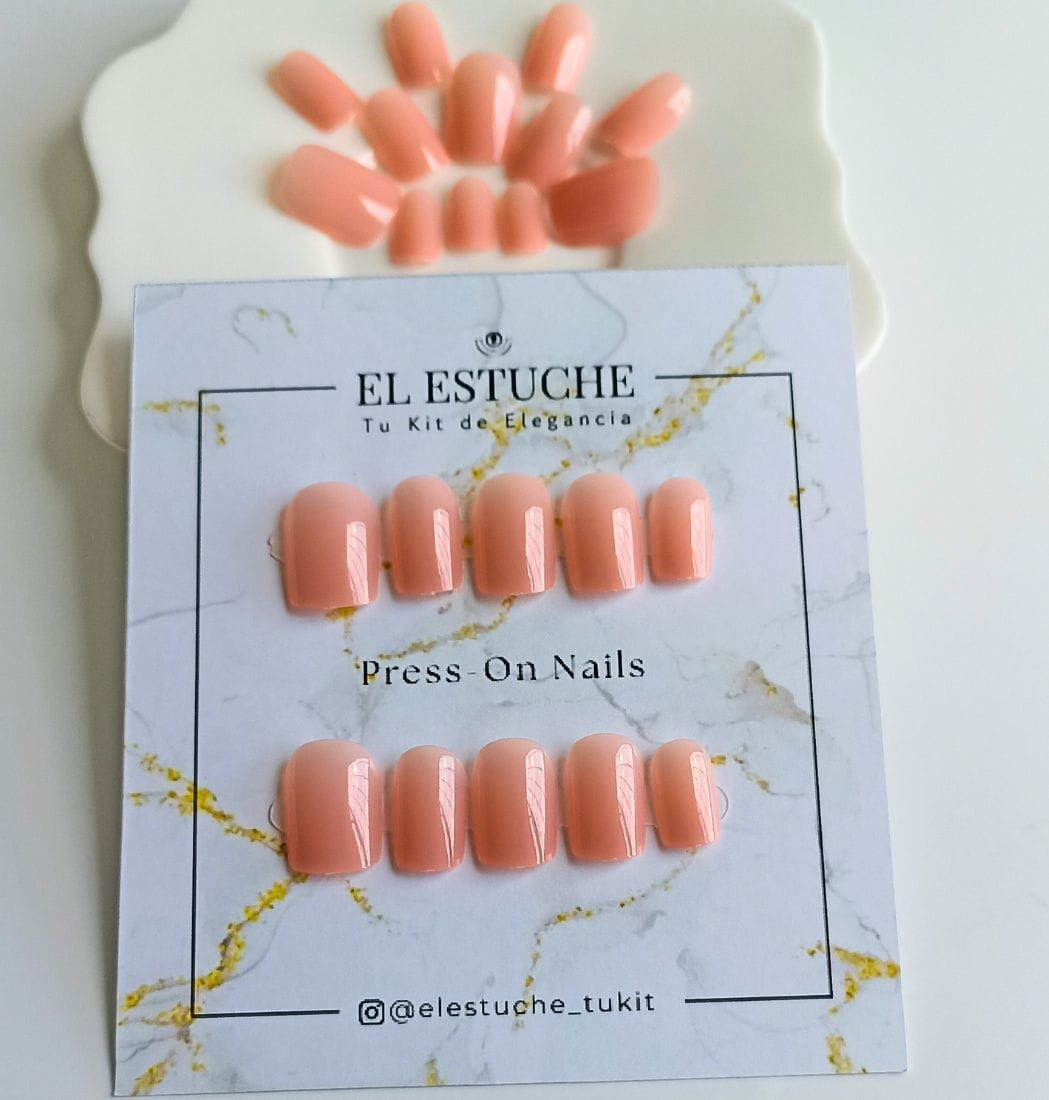 Press-On Nails Mandarina Crema - Imagen 2
