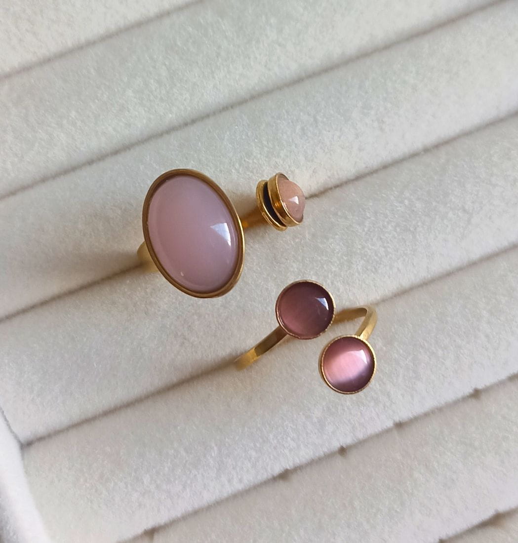 Set de Anillos Rojo Rosa - Imagen 5