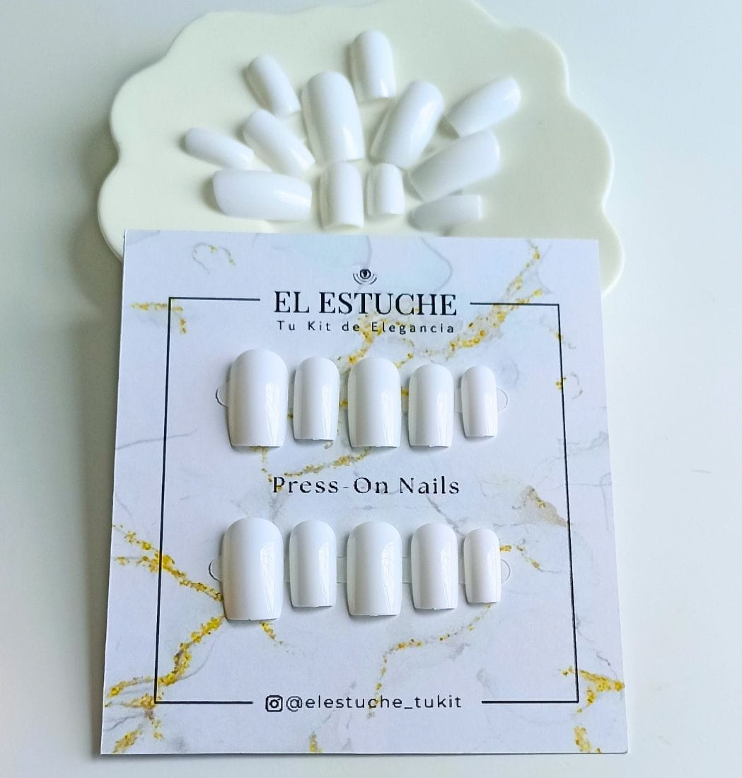 Press-On Nails Blanco Pureza - Imagen 2