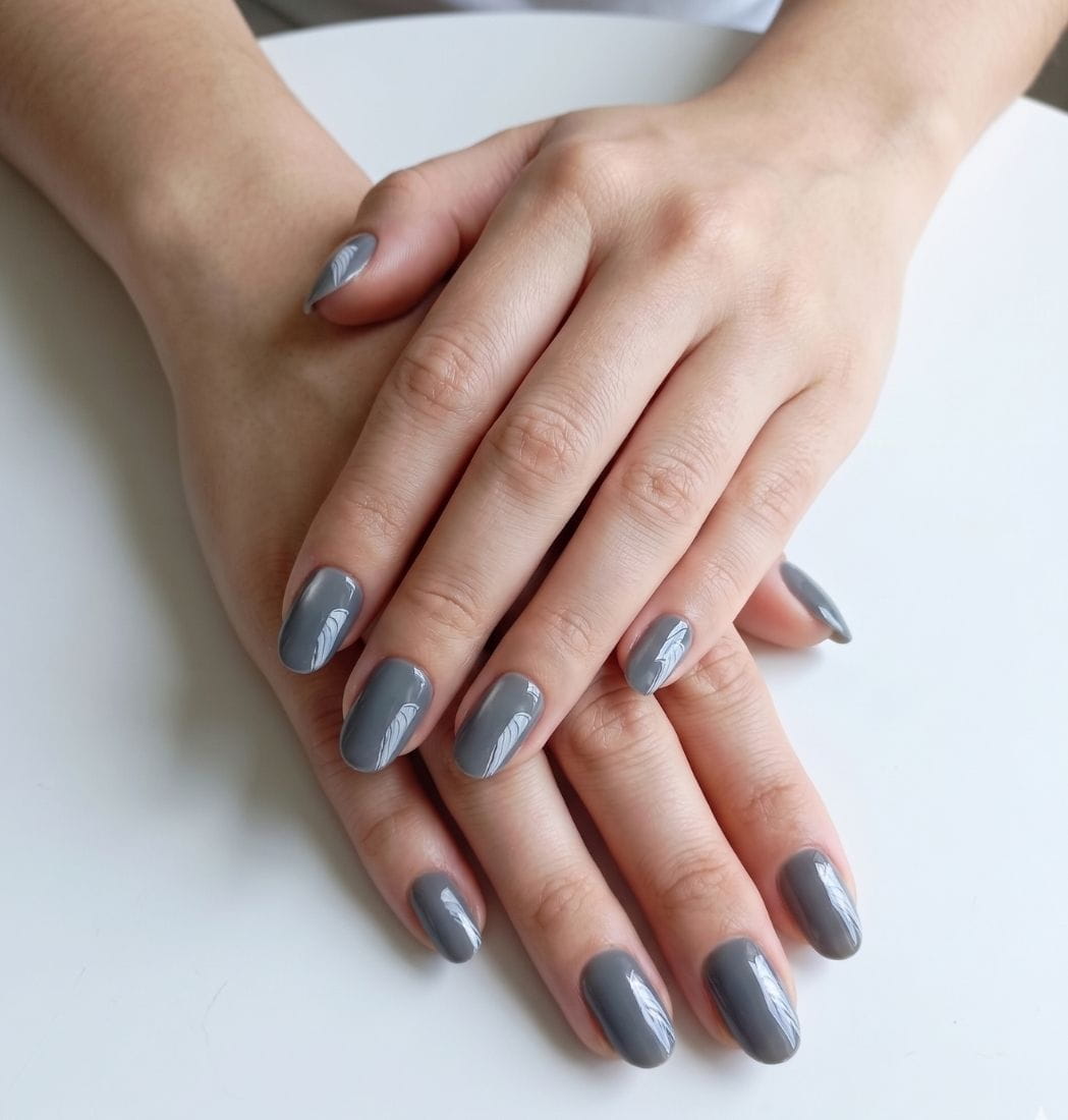 Press-On Nails Gris Ojo de Gato