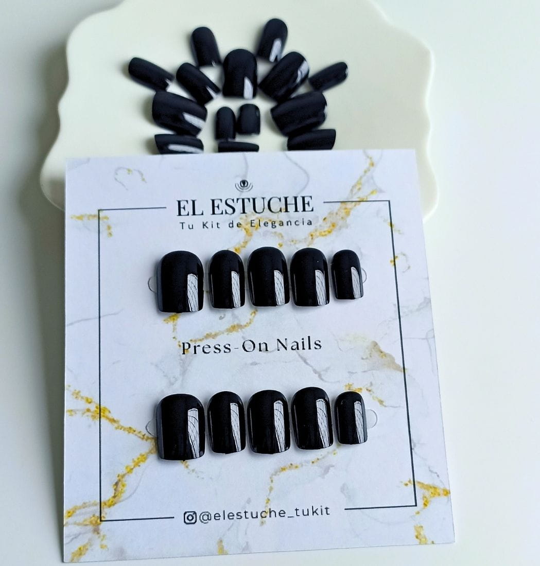 Press-On Nails Negro Noche - Imagen 2