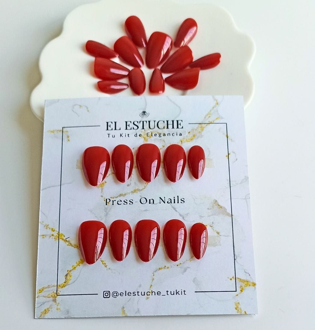 Press-On Nails Rojo Realeza - Imagen 2