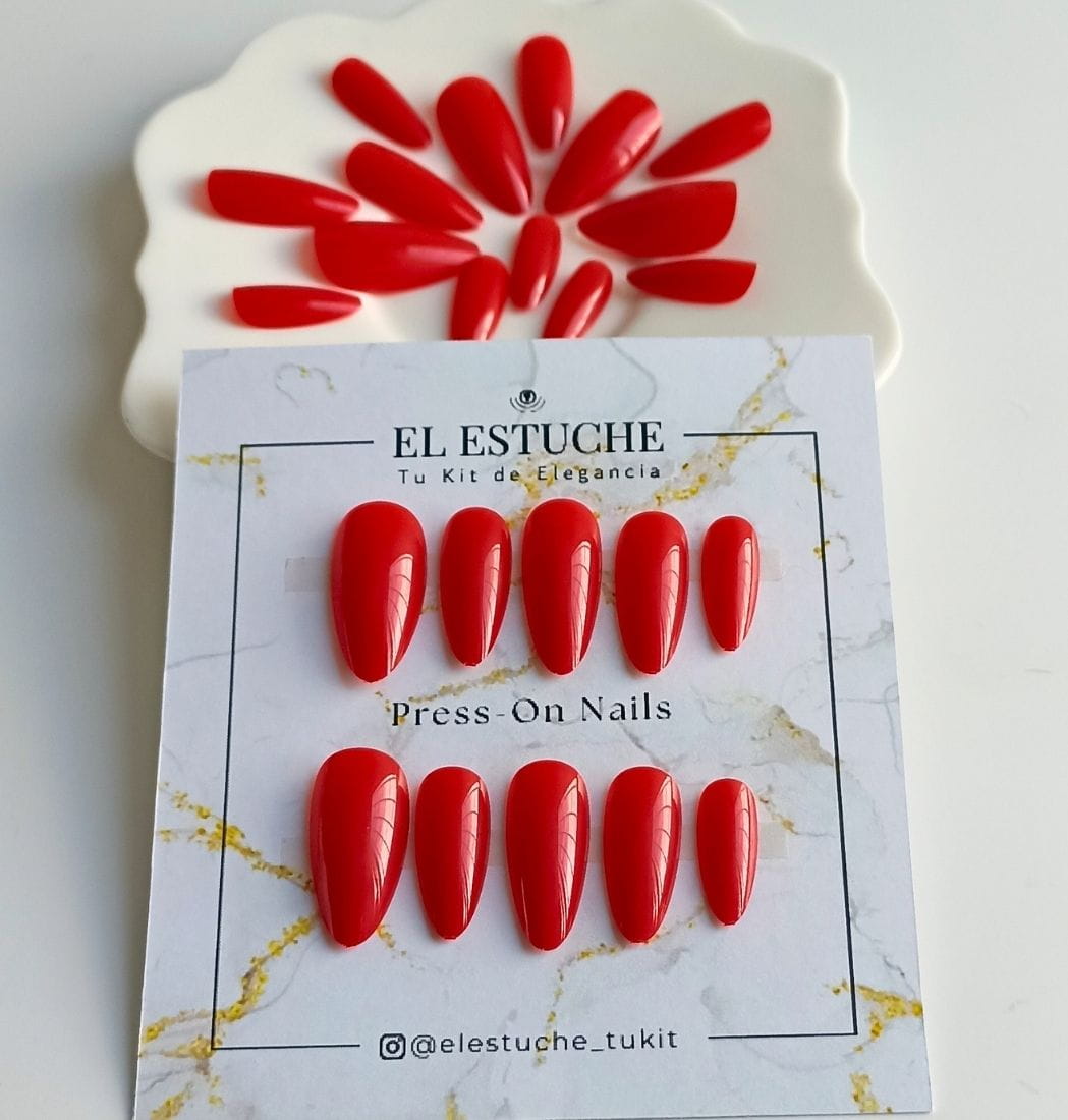 Press-On Nails Rojo Festivo - Imagen 2