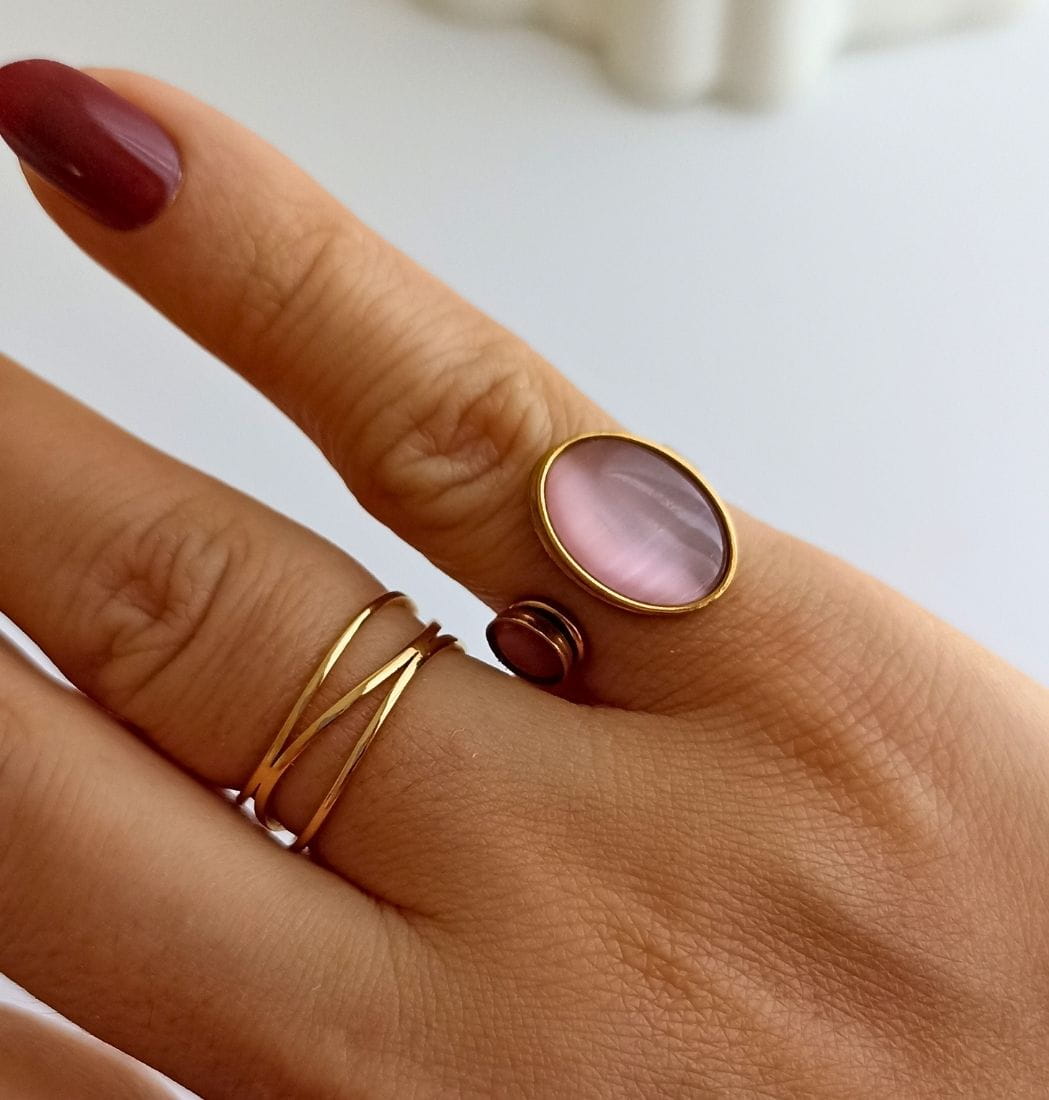 Set de Anillos Rojo Rosa - Imagen 2