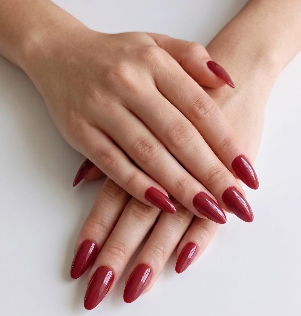 Press-On Nails Rojo Vino
