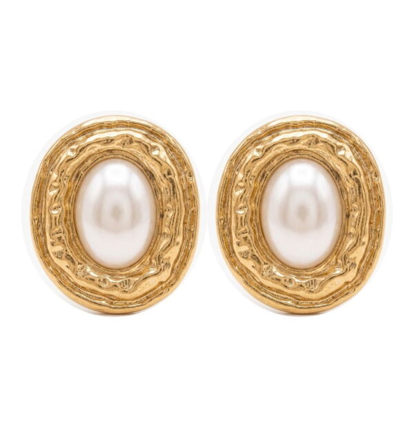 Maxi Aretes Perla Nieve