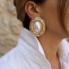 Maxi Aretes Perla Nieve