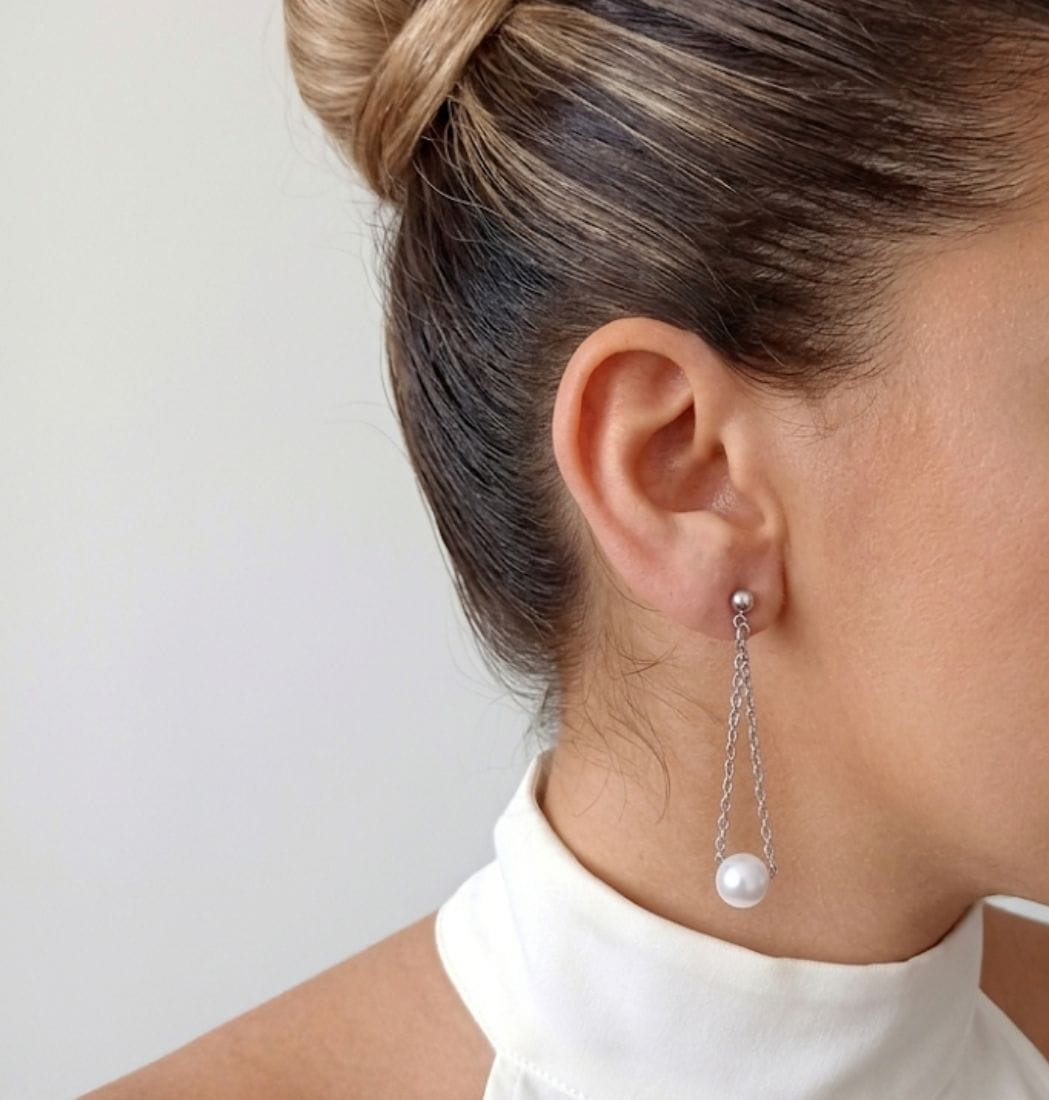 Aretes Cadenitas & Perlas - Imagen 5