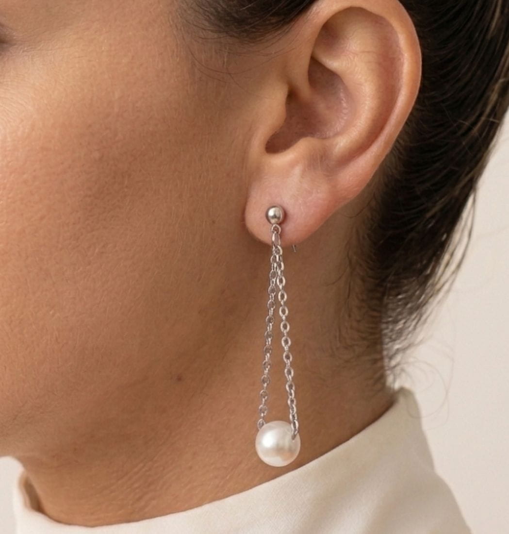 Aretes Cadenitas & Perlas - Imagen 3
