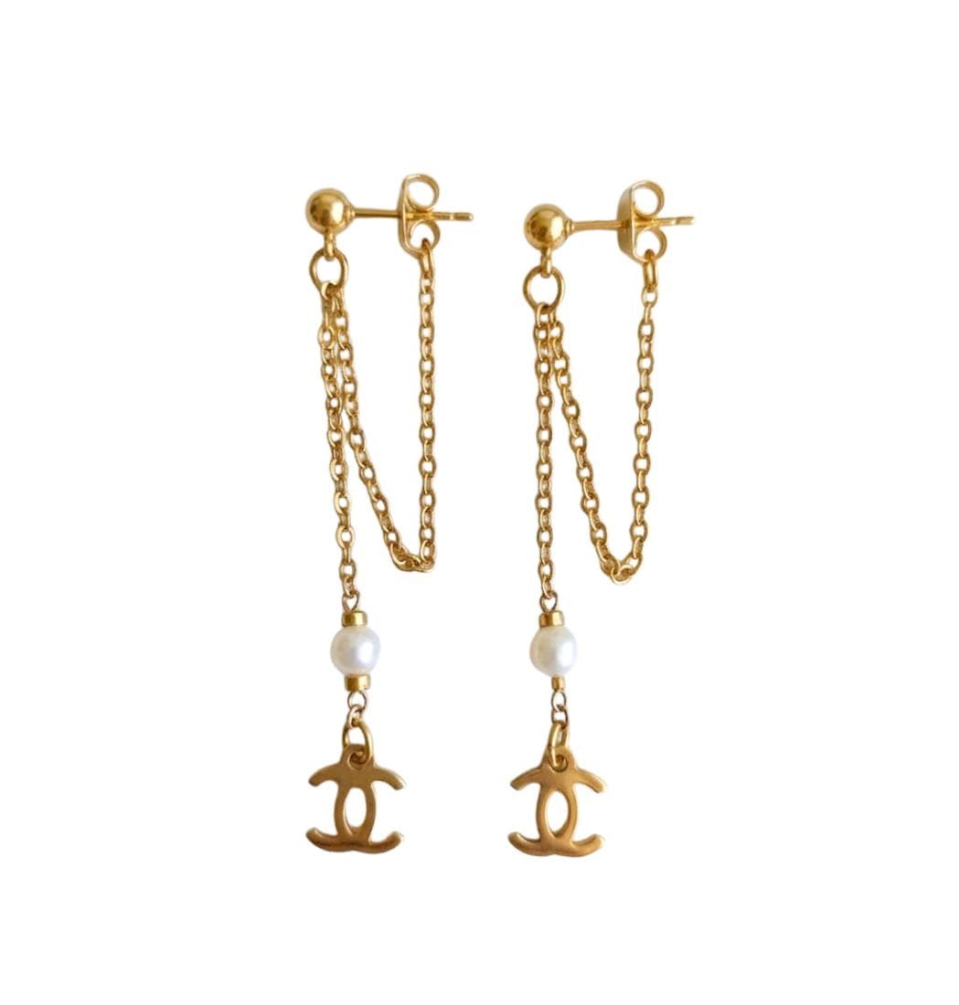 Aretes Cadenitas & Perlas