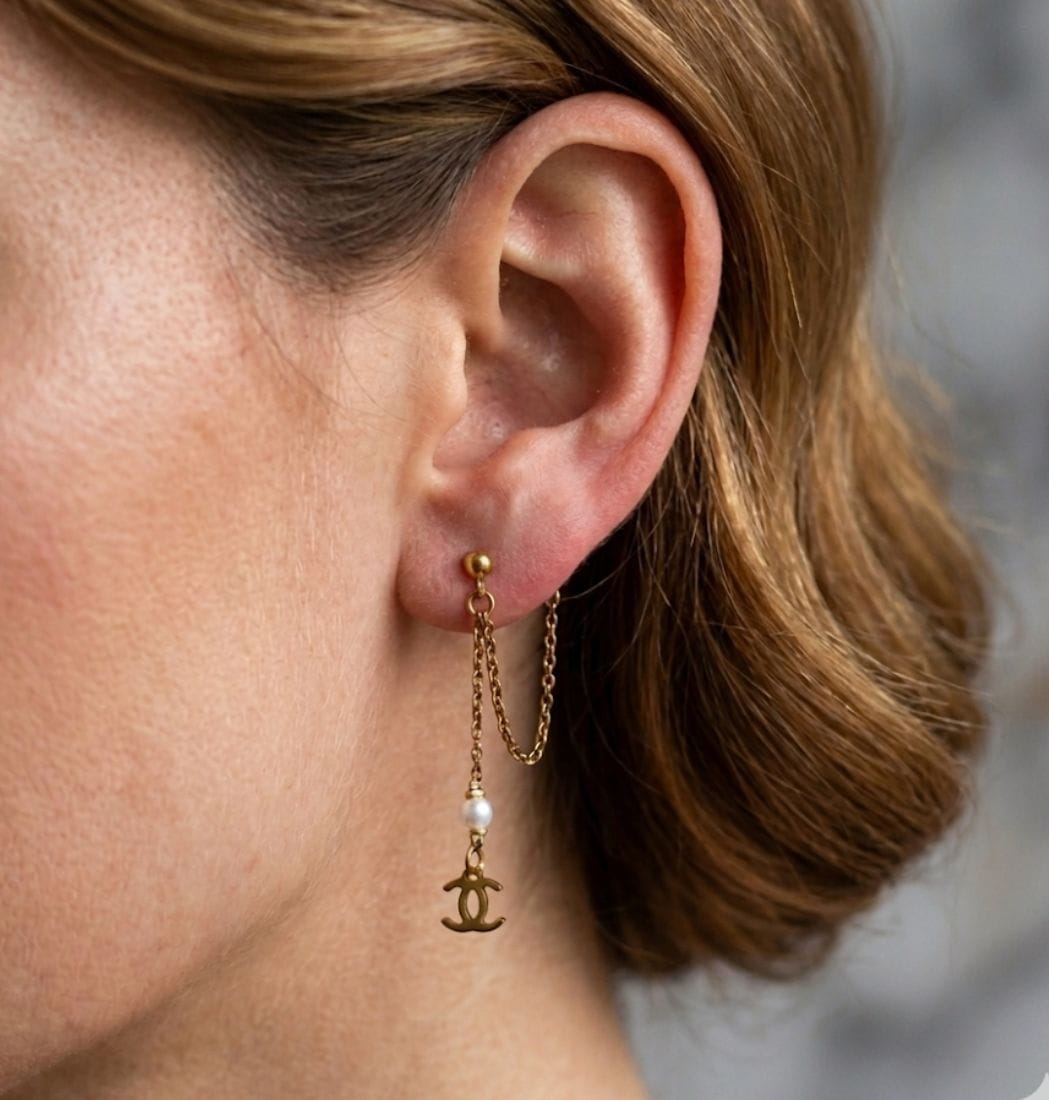 Aretes Cadenitas & Perlas - Imagen 3