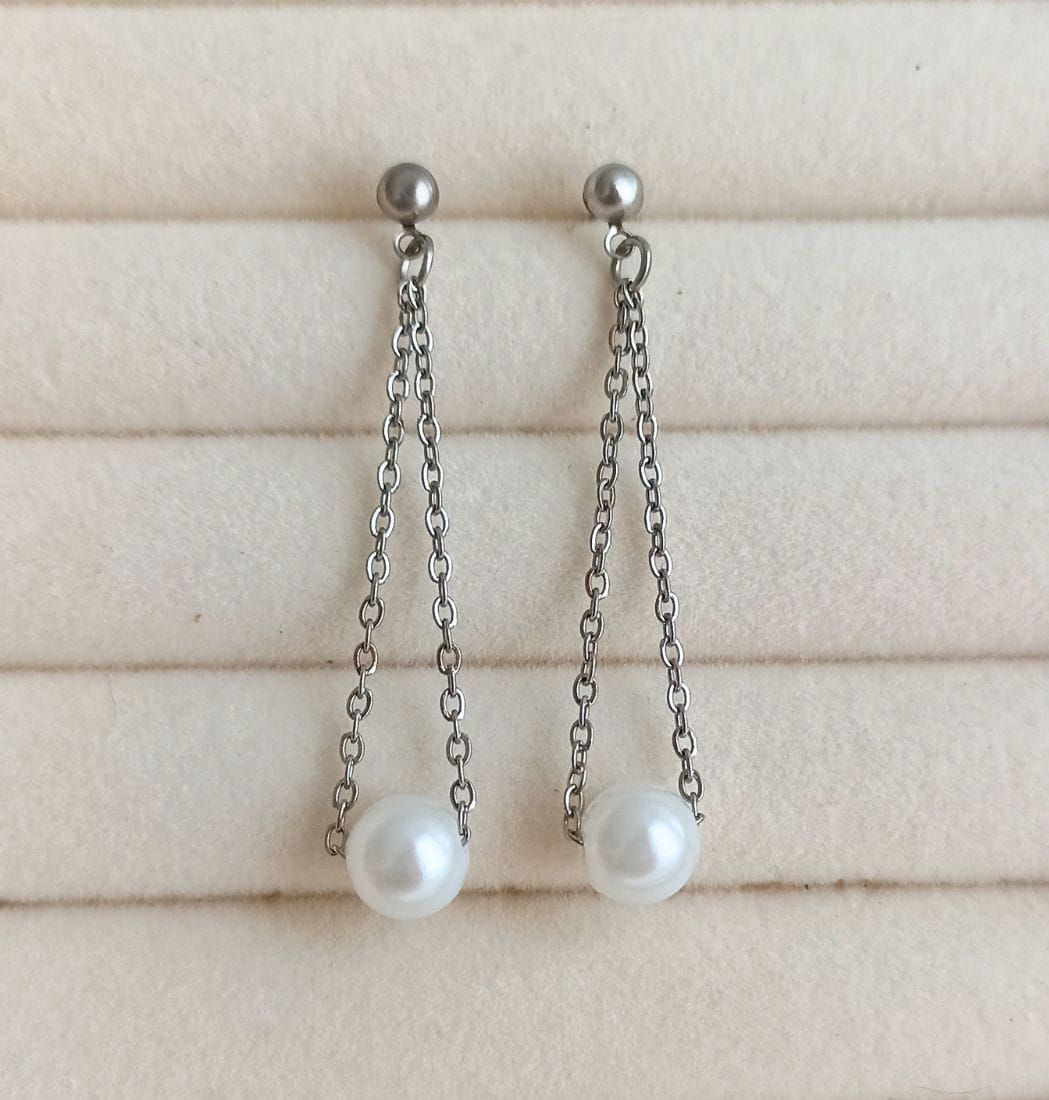 Aretes Cadenitas & Perlas - Imagen 10