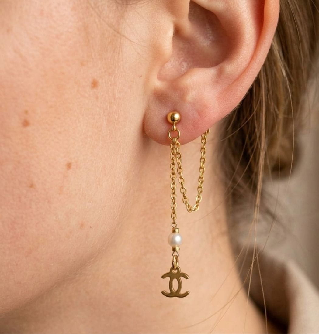 Aretes Cadenitas & Perlas - Imagen 2