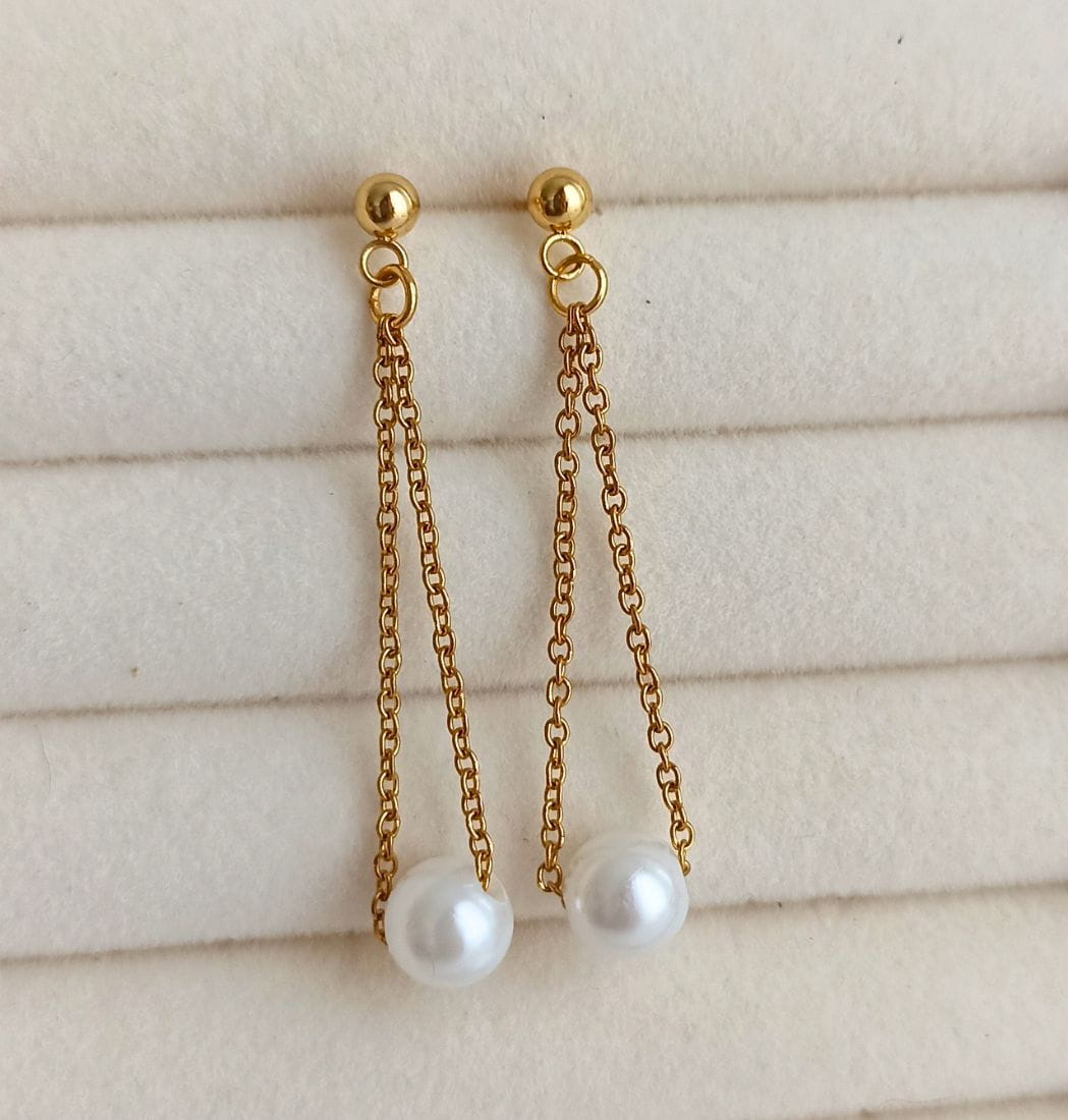 Aretes Cadenitas & Perlas - Imagen 8