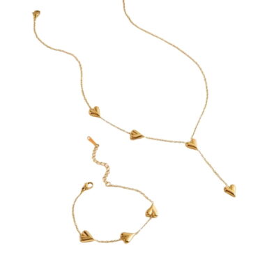 Collar & Pulsera Corazones