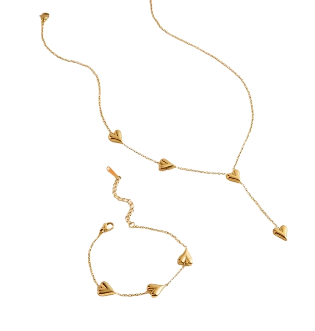 Collar & Pulsera Corazones