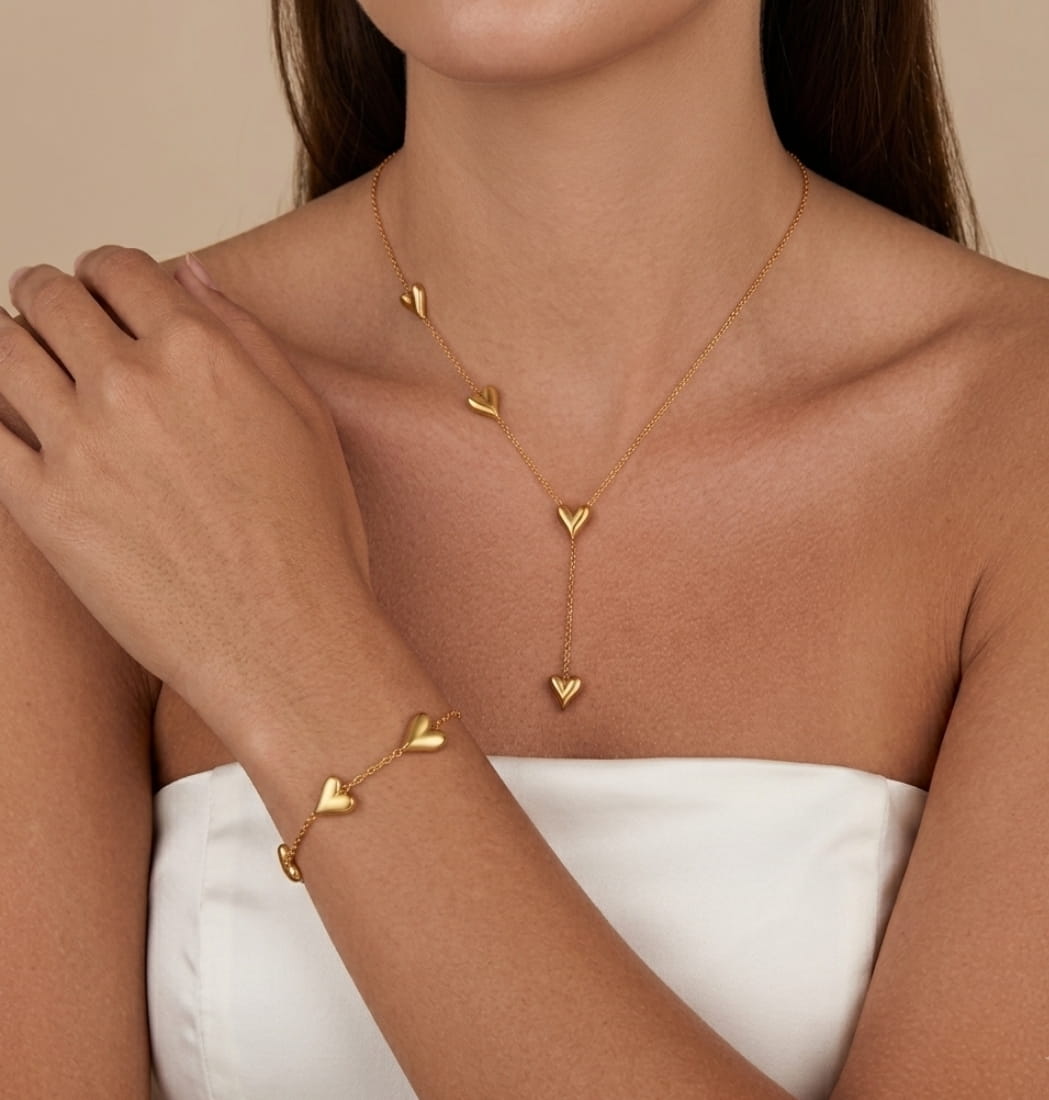 Collar & Pulsera Corazones - Imagen 2