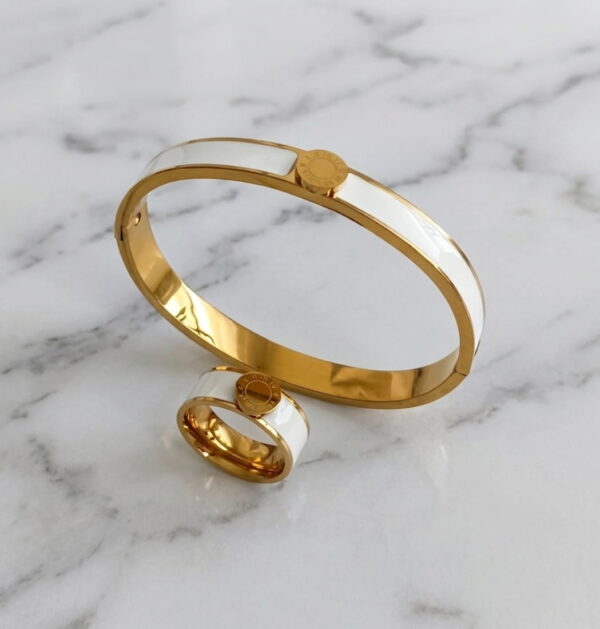 brazalete y anillo en acero roma-4 Set Kayros