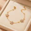 pulsera encanto floral en acer_8 Set Encanto Floral