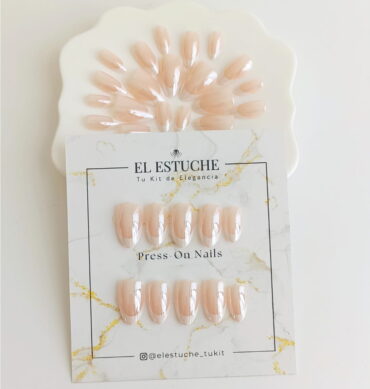 Press-On Nails Cromado Francés