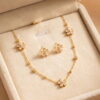 collar y aretes de acero encanto_9 Set Encanto Floral